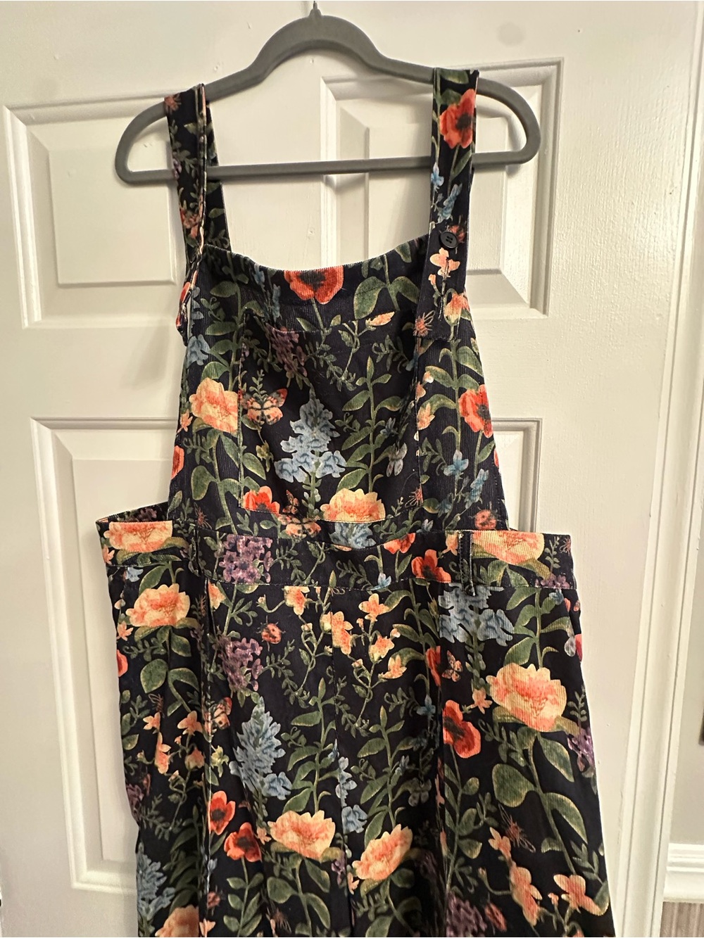 Cider 1XL NWT Floral Wide Leg Overalls Jumpsuit Black Cottagecore